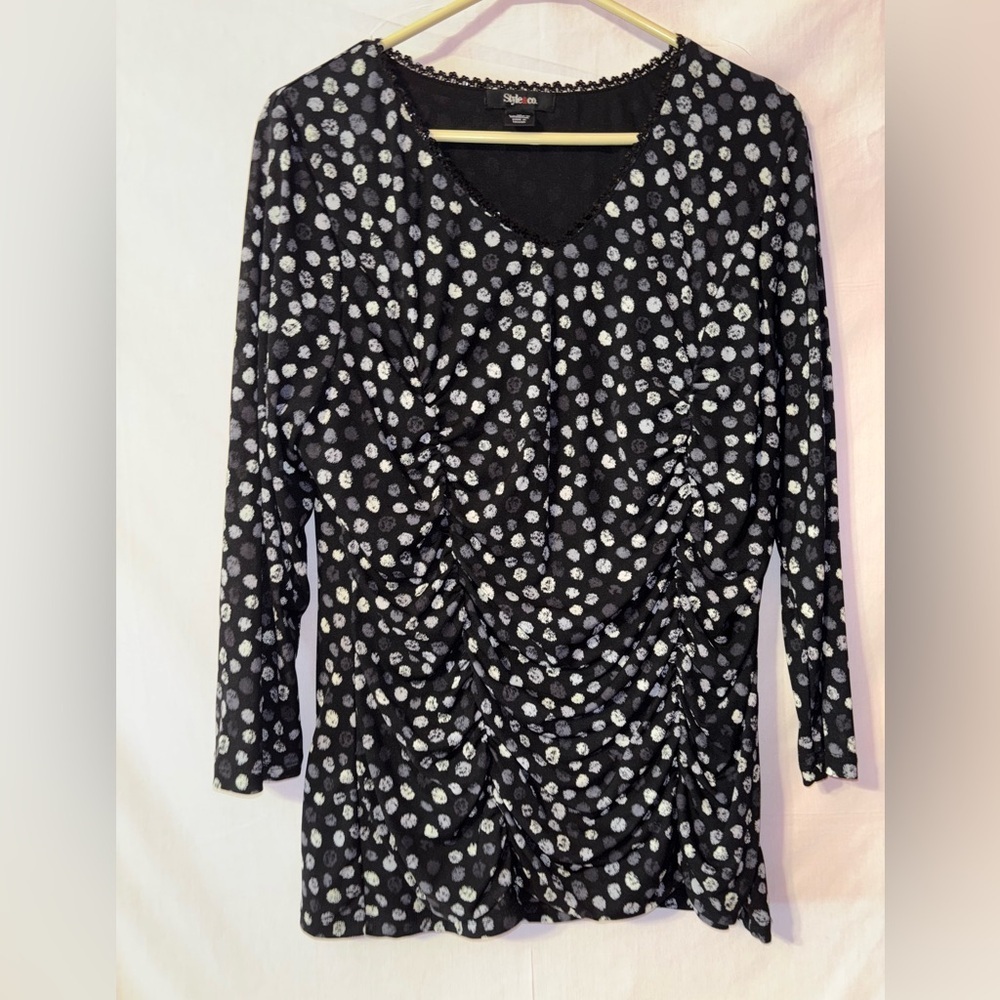 Style & Co. Black Top with Lace Detail
